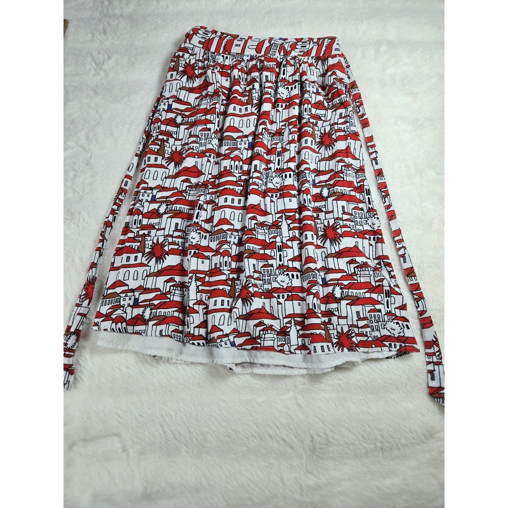 Porridge Anthropologie Mediterranean Village Print Midi Skirt XS Travel Coastal